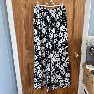 Modcloth Floral Wide-Leg Trousers